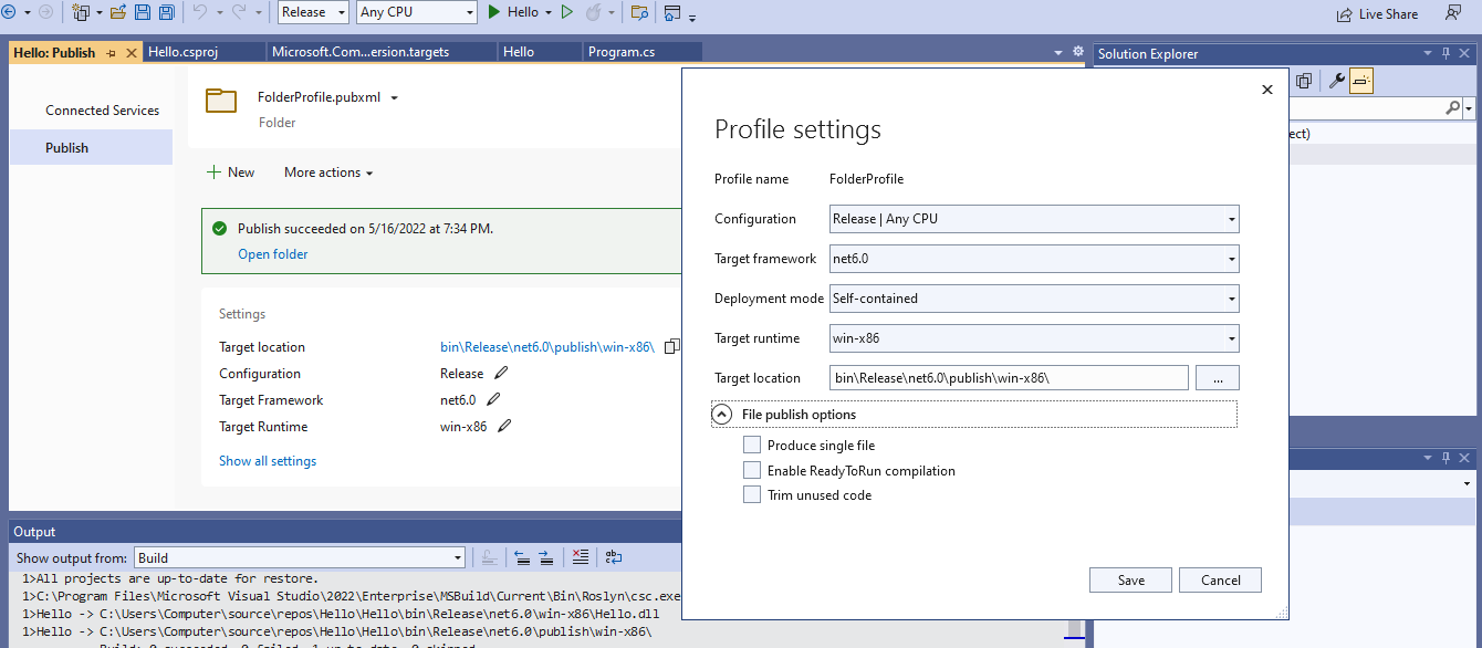 Visual studio settings
